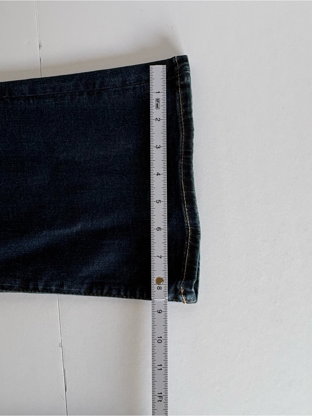 AR Dark Wash Bootcut Kick Flare Stretch Jeans Retro Y2K Indie Sleaze10 Short - Picture 11 of 13